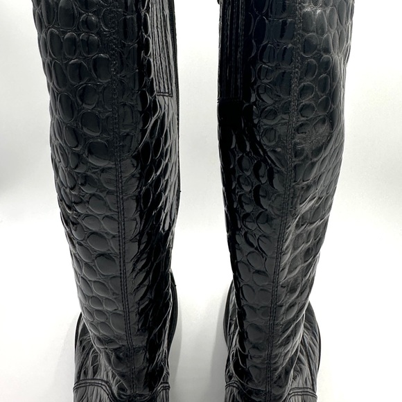 Kalso Earth Shiny Alligator Skin Pattern Boots size 6.5 Women black Mid-Calf - Picture 9 of 16
